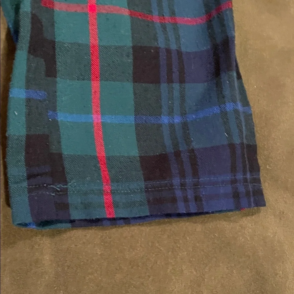Old Navy Green and Blue Plaid Kids Pants Size 6-7